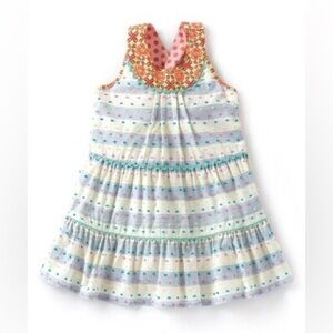 Matilda Jane Happy & Free Dotted Sky Dress Sz 6 Girl’s Stripes Sleeveless Floral
